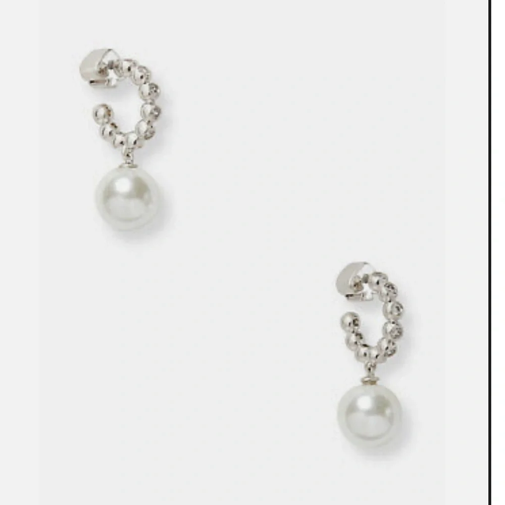 Kate Spade Pearl Drop Huggie Earrings NWT‎